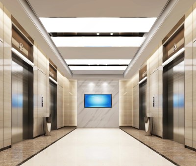 现代电梯间3D模型下载